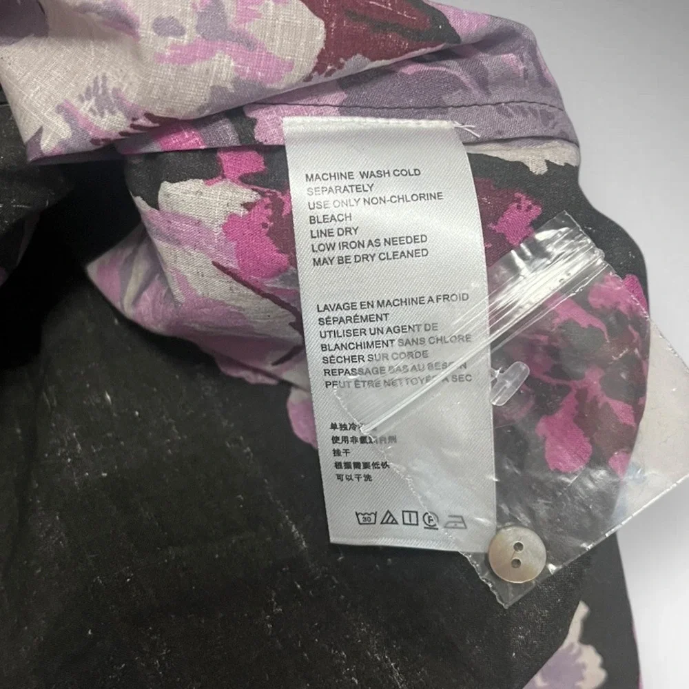 FREE PEOPLE Maye Poplin Puff Sleeve Floral Tunic/Dress In Midnight‎ XS | NWT